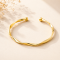 Golden Wave Bangle Bracelet