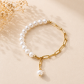 Pearl Serenity Chain Link Bracelet