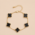 Black Clover Shell Charm Enamel Bracelet